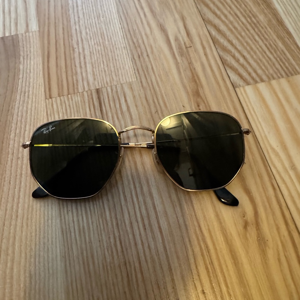 Ray-Ban Black Lens Gold Frame Sunglasses